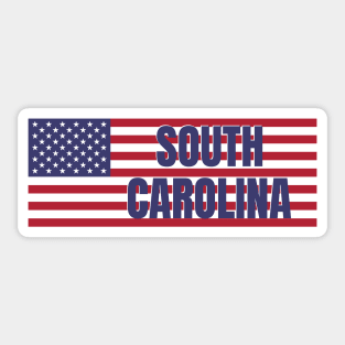 South Carolina State in American Flag Sticker